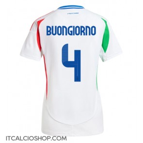 Italia Alessandro Buongiorno #4 Seconda Maglia Femmina Europei 2024 Manica Corta